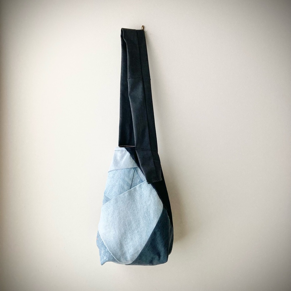 joodito origami cocoon crossbody sling tote bag japanese boro patchwork hobo eco - Picture 7 of 11
